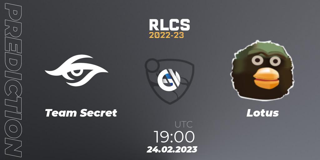 Team Secret - Lotus: Maç tahminleri. 24.02.23, Rocket League, RLCS 2022-23 - Winter: South America Regional 3 - Winter Invitational