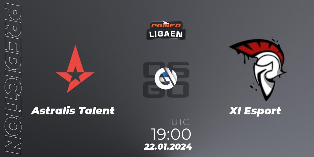 Astralis Talent - XI Esport: Maç tahminleri. 22.01.2024 at 19:00, Counter-Strike (CS2), Dust2.dk Ligaen Season 25