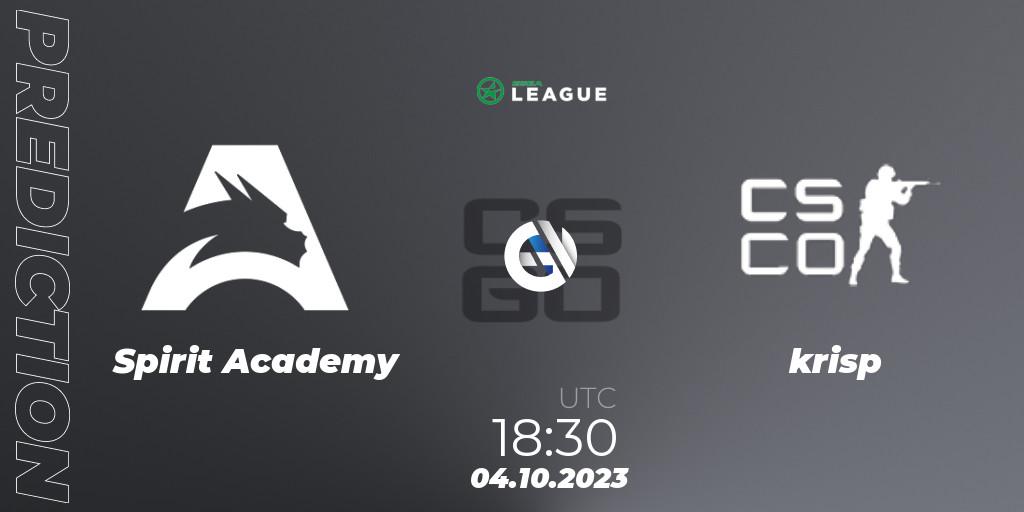 Spirit Academy - krisp: Maç tahminleri. 04.10.2023 at 18:00, Counter-Strike (CS2), ESEA Season 46: Open Division - Europe
