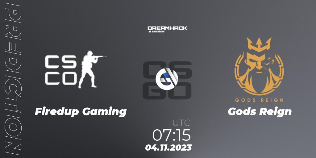 Firedup Gaming - Gods Reign: Maç tahminleri. 04.11.2023 at 06:00, Counter-Strike (CS2), DreamHack Hyderabad Invitational 2023