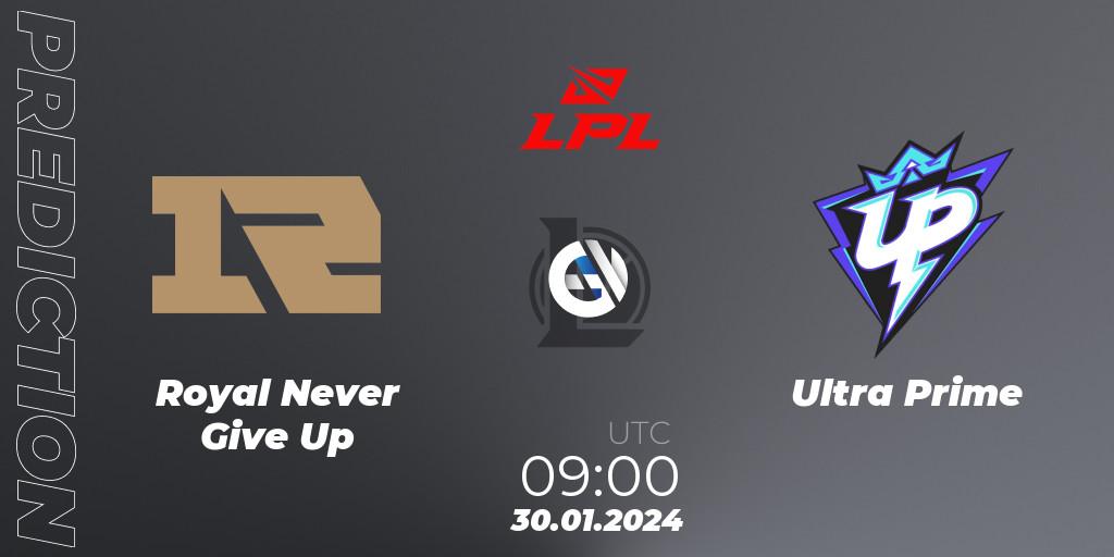 Royal Never Give Up - Ultra Prime: Maç tahminleri. 30.01.2024 at 09:00, LoL, LPL Spring 2024 - Group Stage