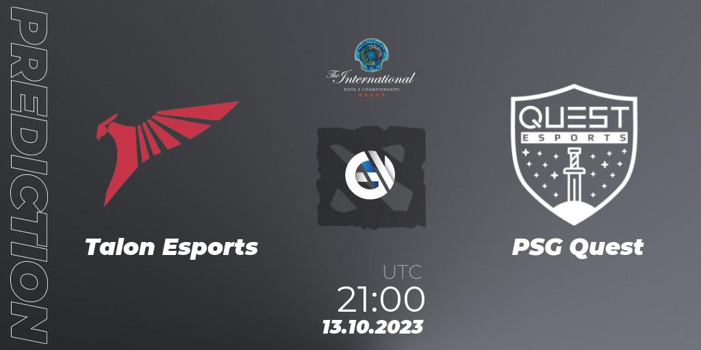 Talon Esports - PSG Quest: Maç tahminleri. 13.10.23, Dota 2, The International 2023 - Group Stage