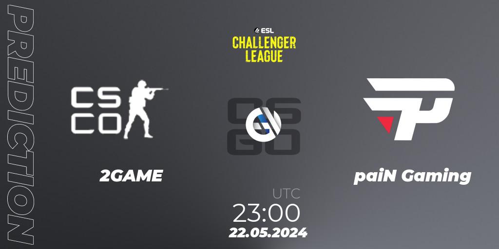 2GAME - paiN Gaming: Maç tahminleri. 22.05.2024 at 23:00, Counter-Strike (CS2), ESL Challenger League Season 47: South America