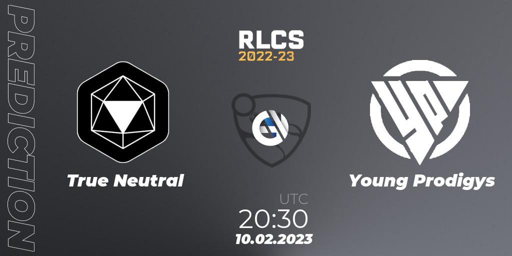True Neutral - Young Prodigys: Maç tahminleri. 10.02.2023 at 20:30, Rocket League, RLCS 2022-23 - Winter: South America Regional 2 - Winter Cup