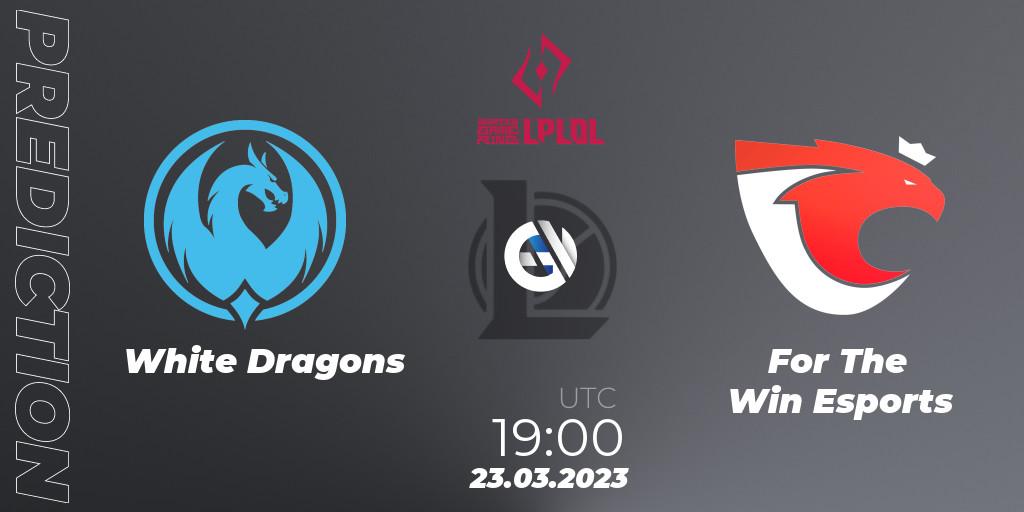 White Dragons - For The Win Esports: Maç tahminleri. 23.03.23, LoL, LPLOL Split 1 2023 - Playoffs