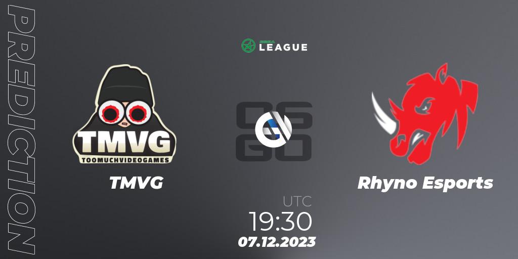 TMVG - Rhyno Esports: Maç tahminleri. 08.12.2023 at 15:30, Counter-Strike (CS2), ESEA Season 47: Main Division - Europe