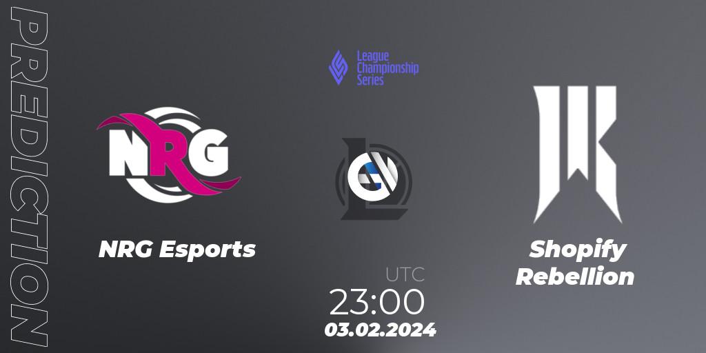 NRG Esports - Shopify Rebellion: Maç tahminleri. 04.02.24, LoL, LCS Spring 2024 - Group Stage