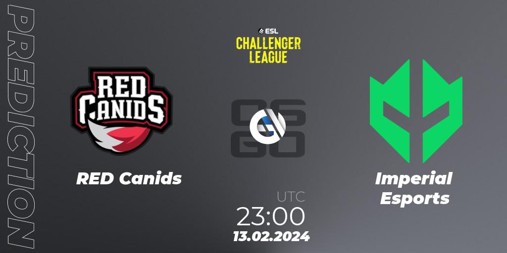 RED Canids - Imperial Esports: Maç tahminleri. 13.02.2024 at 23:25, Counter-Strike (CS2), ESL Challenger League Season 47: South America