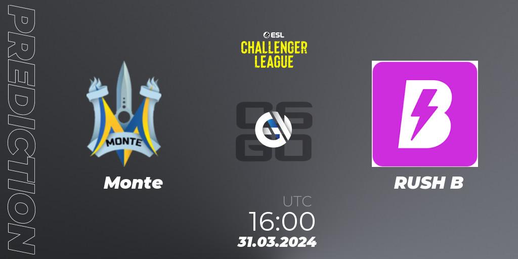 Monte - RUSH B: Maç tahminleri. 31.03.24, CS2 (CS:GO), ESL Challenger League Season 47: Europe