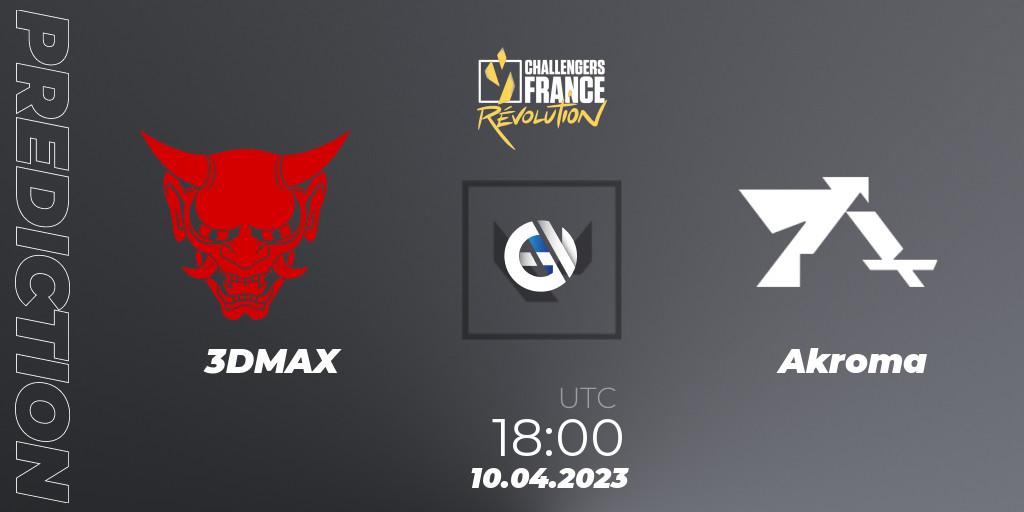 3DMAX - Akroma: Maç tahminleri. 10.04.2023 at 18:10, VALORANT, VALORANT Challengers France: Revolution Split 2 - Regular Season