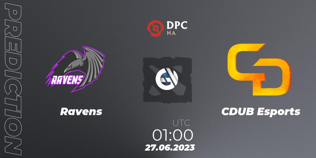 Ravens - CDUB Esports: Maç tahminleri. 27.06.23, Dota 2, DPC 2023 Tour 3: NA Division II (Lower)