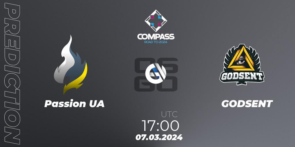 Passion UA - GODSENT: Maç tahminleri. 07.03.24, CS2 (CS:GO), YaLLa Compass Spring 2024 Contenders