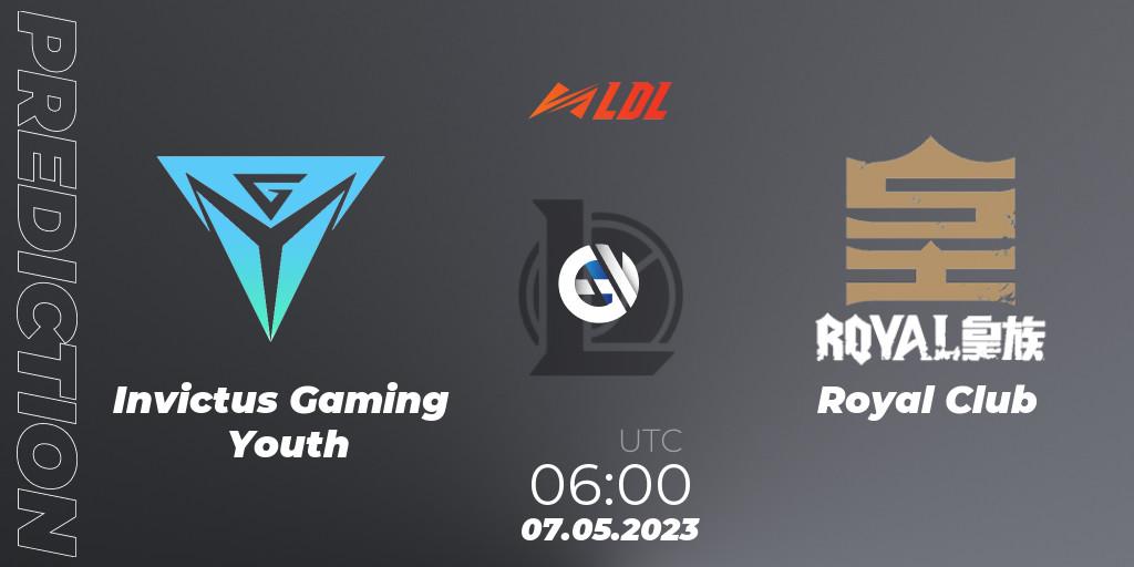 Invictus Gaming Youth - Royal Club: Maç tahminleri. 07.05.2023 at 06:00, LoL, LDL 2023 - Regular Season - Stage 2