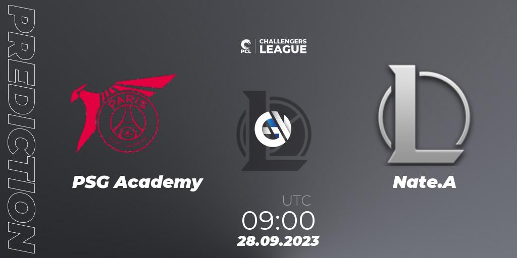 PSG Academy - Nate.A: Maç tahminleri. 28.09.2023 at 09:00, LoL, PCL 2023 - Playoffs
