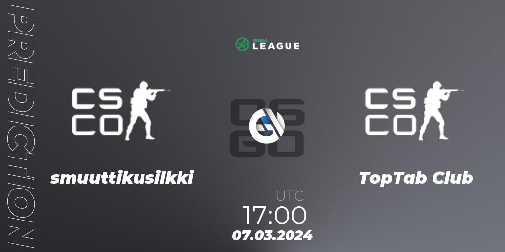smuuttikusilkki - TopTab Club: Maç tahminleri. 07.03.2024 at 17:00, Counter-Strike (CS2), ESEA Season 48: Main Division - Europe