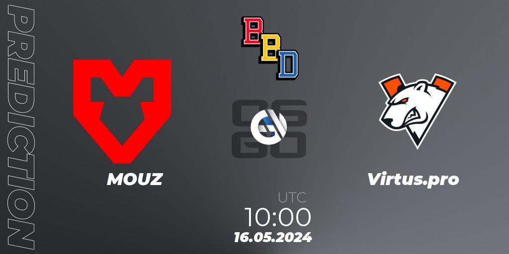 MOUZ - Virtus.pro: Maç tahminleri. 16.05.2024 at 10:20, Counter-Strike (CS2), BetBoom Dacha Belgrade 2024