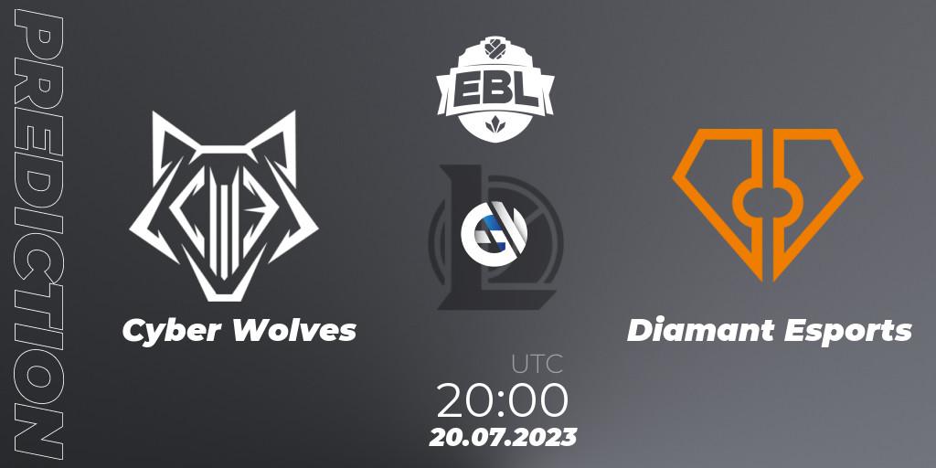 Cyber Wolves - Diamant Esports: Maç tahminleri. 20.07.23, LoL, Esports Balkan League Season 13