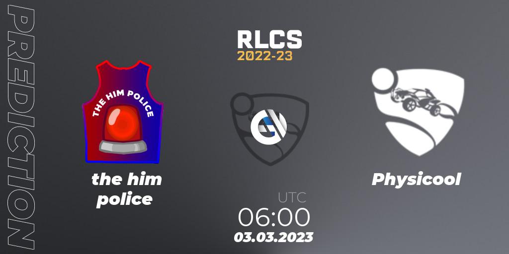 the him police - Physicool: Maç tahminleri. 03.03.2023 at 06:00, Rocket League, RLCS 2022-23 - Winter: Oceania Regional 3 - Winter Invitational
