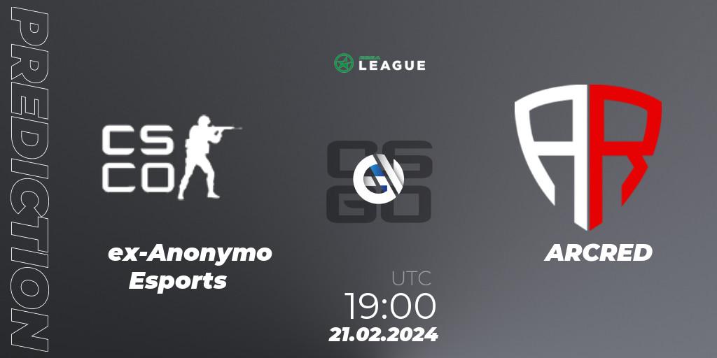 ex-Anonymo Esports - ARCRED: Maç tahminleri. 21.02.24, CS2 (CS:GO), ESEA Season 48: Advanced Division - Europe