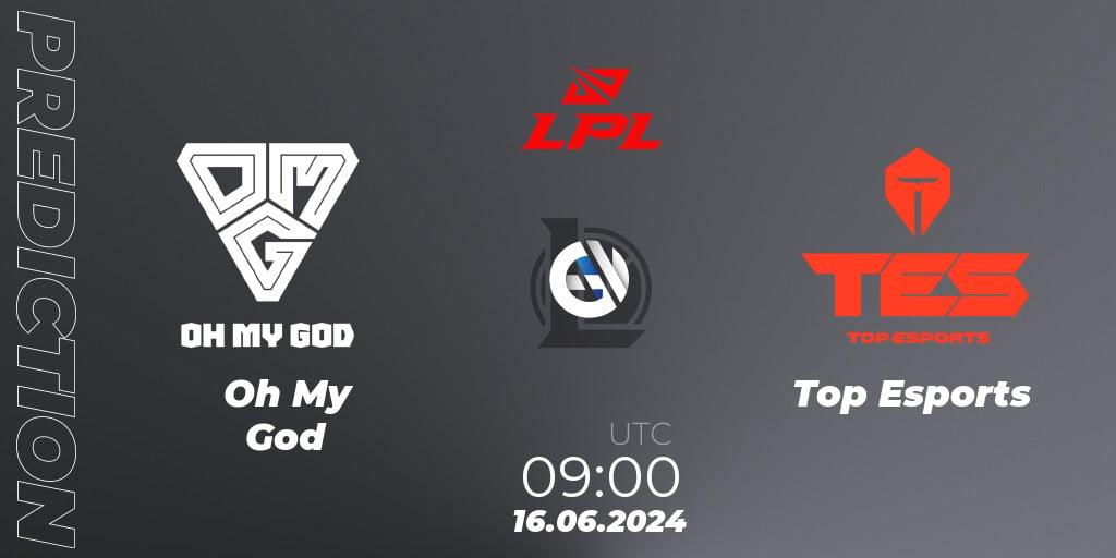 Oh My God - Top Esports: Maç tahminleri. 16.06.2024 at 09:00, LoL, LPL 2024 Summer - Group Stage