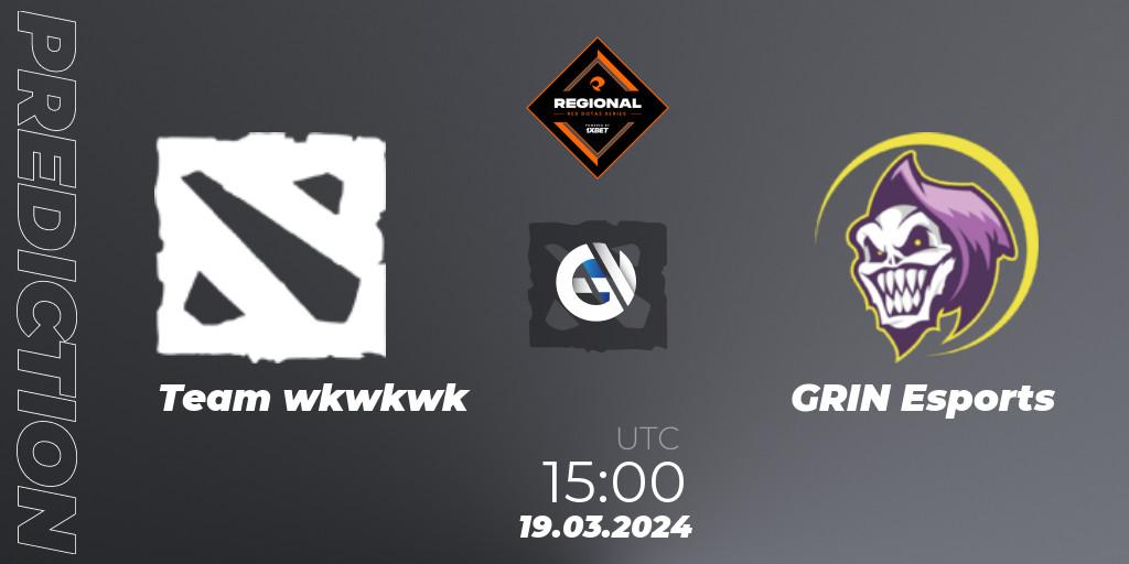 Team wkwkwk - GRIN Esports: Maç tahminleri. 25.03.2024 at 13:00, Dota 2, RES Regional Series: EU #1