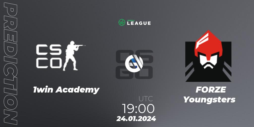1win Academy - FORZE Youngsters: Maç tahminleri. 27.01.2024 at 17:00, Counter-Strike (CS2), ESEA Season 48: Advanced Division - Europe