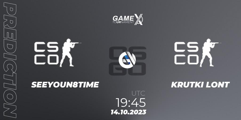 SEEYOUN8TIME - KRUTKI LONT: Maç tahminleri. 14.10.2023 at 19:45, Counter-Strike (CS2), GameX 2023