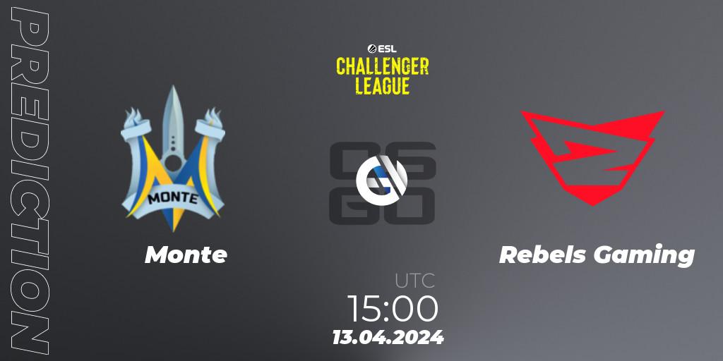 Monte - Rebels Gaming: Maç tahminleri. 13.04.24, CS2 (CS:GO), ESL Challenger League Season 47: Europe