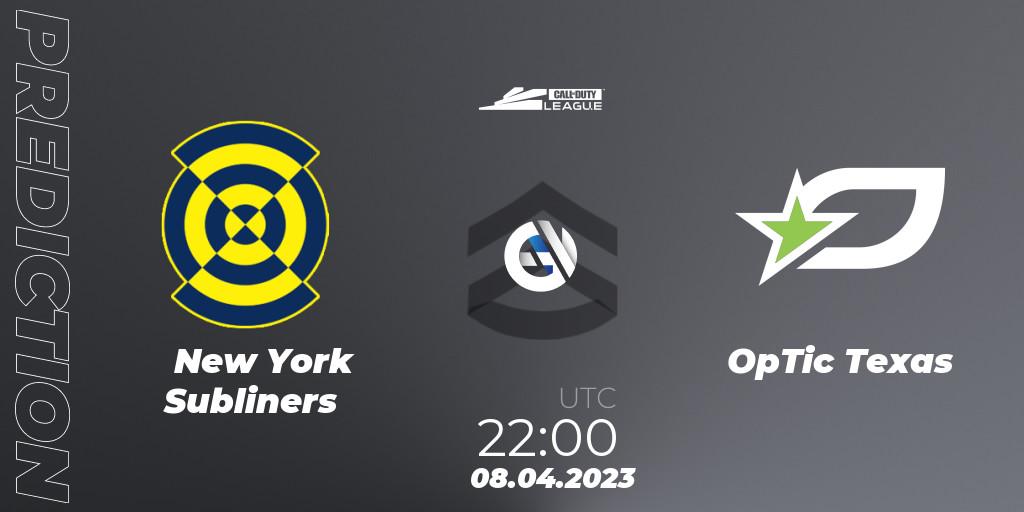New York Subliners - OpTic Texas: Maç tahminleri. 08.04.2023 at 22:00, Call of Duty, Call of Duty League 2023: Stage 4 Major Qualifiers