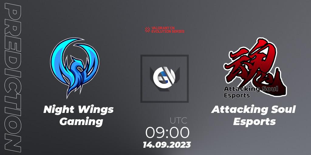 Night Wings Gaming - Attacking Soul Esports: Maç tahminleri. 14.09.2023 at 09:00, VALORANT, VALORANT China Evolution Series Act 1: Variation - Play-In
