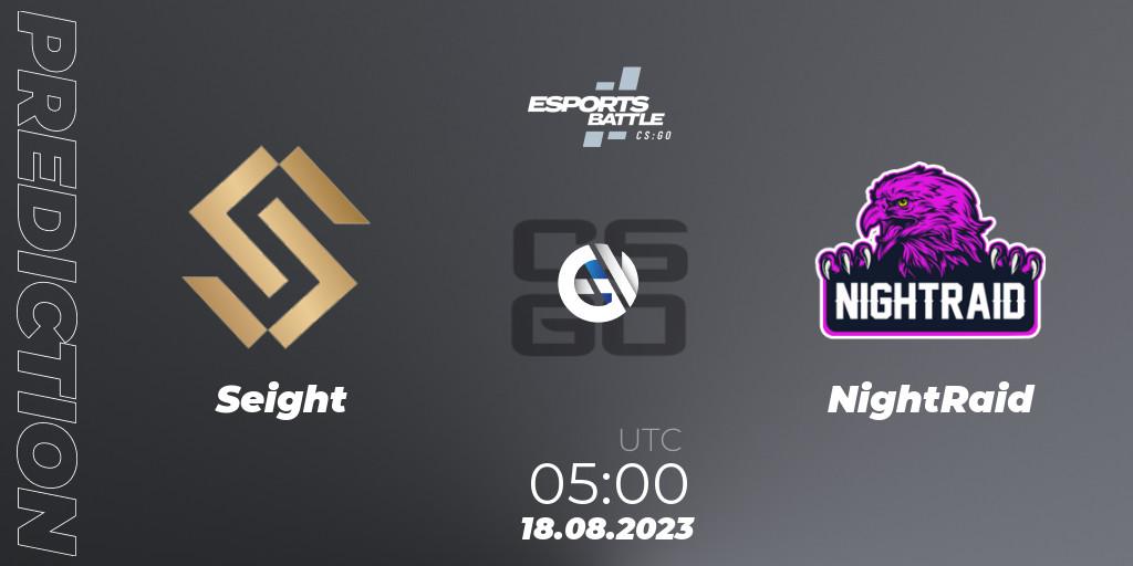 Seight - NightRaid: Maç tahminleri. 18.08.2023 at 05:00, Counter-Strike (CS2), ESportsBattle Season 27