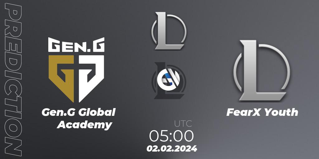 Gen.G Global Academy - FearX Youth: Maç tahminleri. 02.02.2024 at 05:00, LoL, LCK Challengers League 2024 Spring - Group Stage