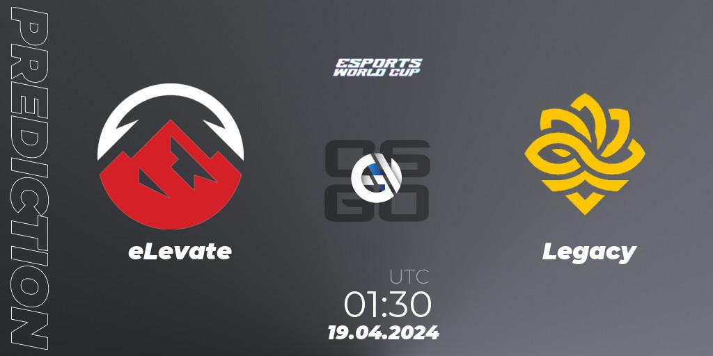 eLevate - Legacy: Maç tahminleri. 19.04.2024 at 01:30, Counter-Strike (CS2), Esports World Cup 2024: North American Closed Qualifier