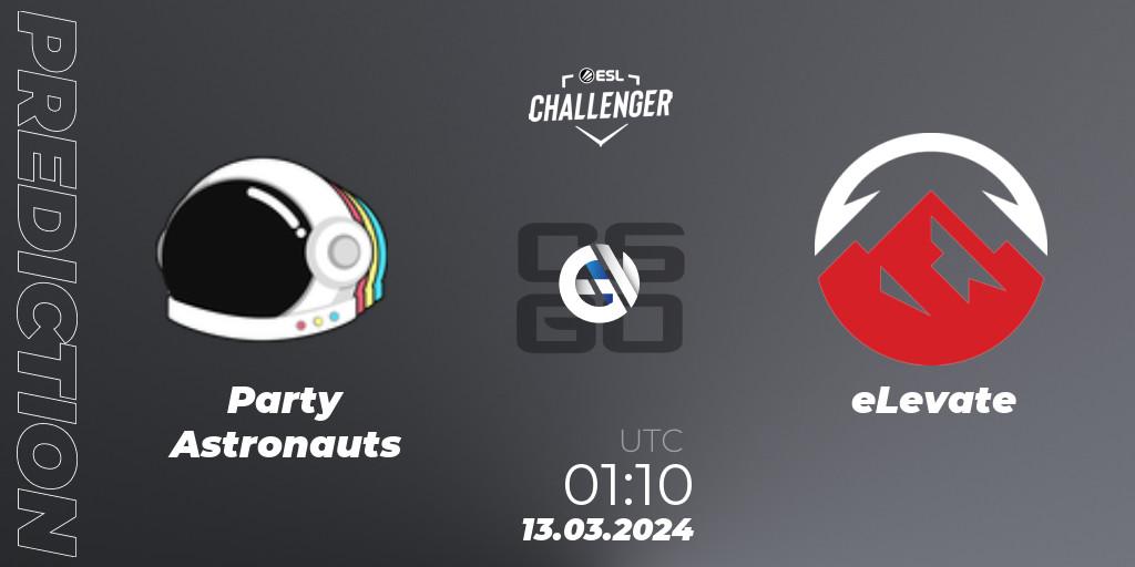 Party Astronauts - eLevate: Maç tahminleri. 13.03.2024 at 01:10, Counter-Strike (CS2), ESL Challenger #57: North American Open Qualifier