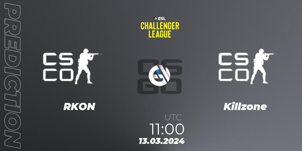 RKON - Killzone: Maç tahminleri. 13.03.2024 at 11:00, Counter-Strike (CS2), ESL Challenger League Season 47: Oceania