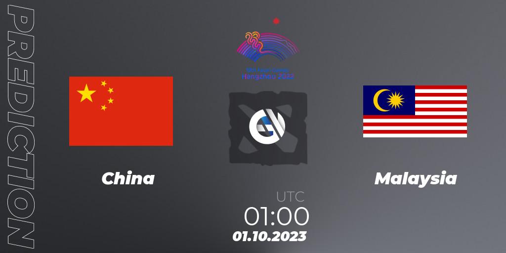 China - Malaysia: Maç tahminleri. 01.10.2023 at 01:00, Dota 2, 2022 Asian Games