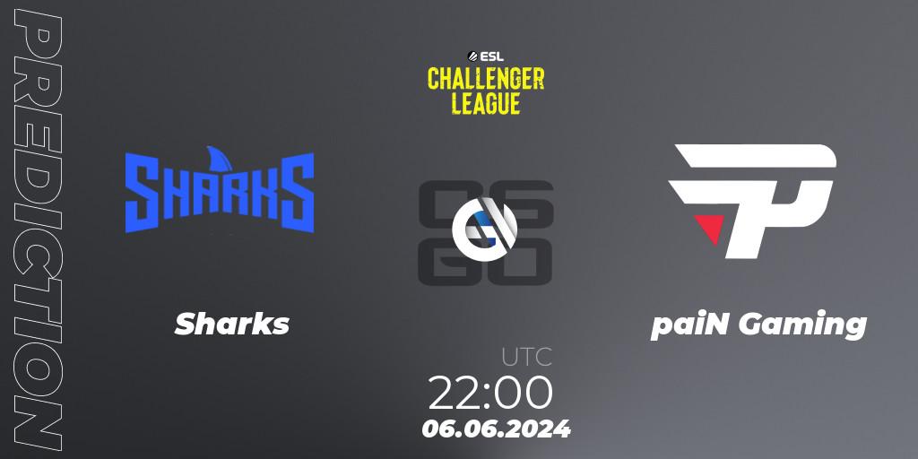 Sharks - paiN Gaming: Maç tahminleri. 06.06.2024 at 22:00, Counter-Strike (CS2), ESL Challenger League Season 47: South America