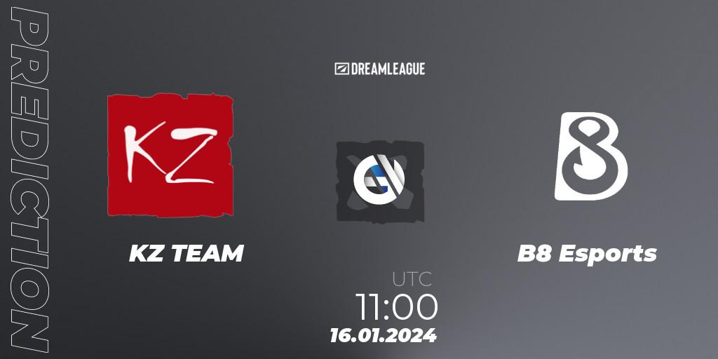 KZ TEAM - B8 Esports: Maç tahminleri. 16.01.2024 at 11:02, Dota 2, DreamLeague Season 22: Western Europe Closed Qualifier
