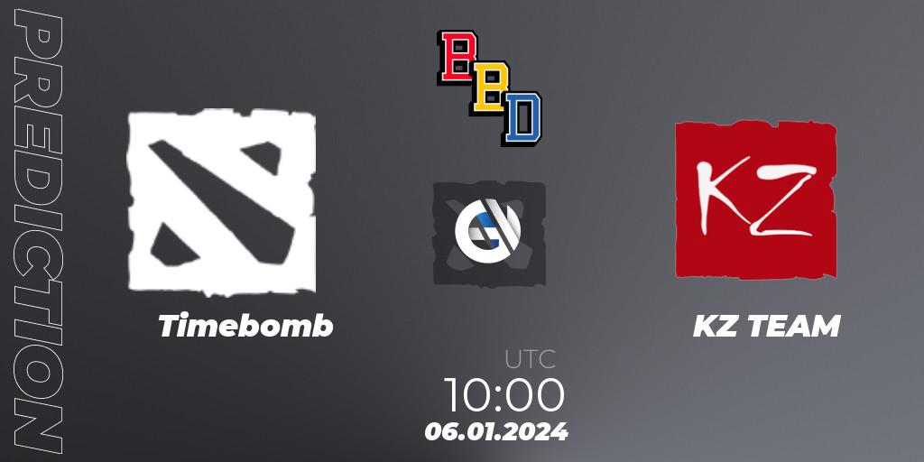 Timebomb - KZ TEAM: Maç tahminleri. 06.01.2024 at 10:15, Dota 2, BetBoom Dacha Dubai 2024: WEU Open Qualifier #2