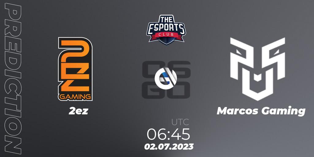 2ez - Marcos Gaming: Maç tahminleri. 02.07.2023 at 07:45, Counter-Strike (CS2), TEC Arena Connect Pune 2023
