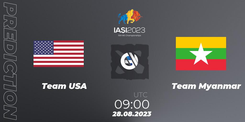 Team USA - Team Myanmar: Maç tahminleri. 28.08.2023 at 09:50, Dota 2, IESF World Championship 2023