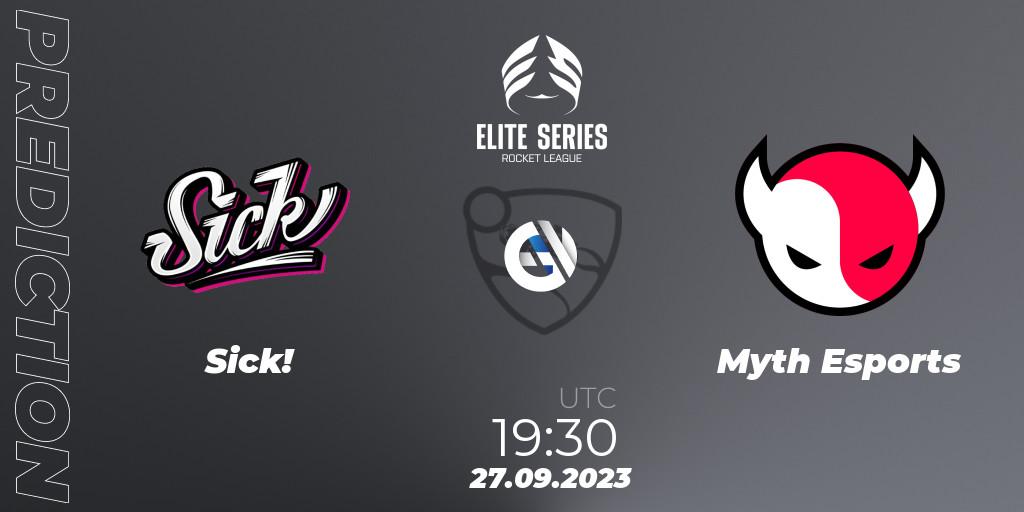 Sick! - Myth Esports: Maç tahminleri. 27.09.2023 at 17:55, Rocket League, Elite Series Fall 2023
