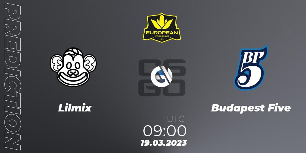 Lilmix - Budapest Five: Maç tahminleri. 19.03.23, CS2 (CS:GO), European Pro League Season 7: Division 2