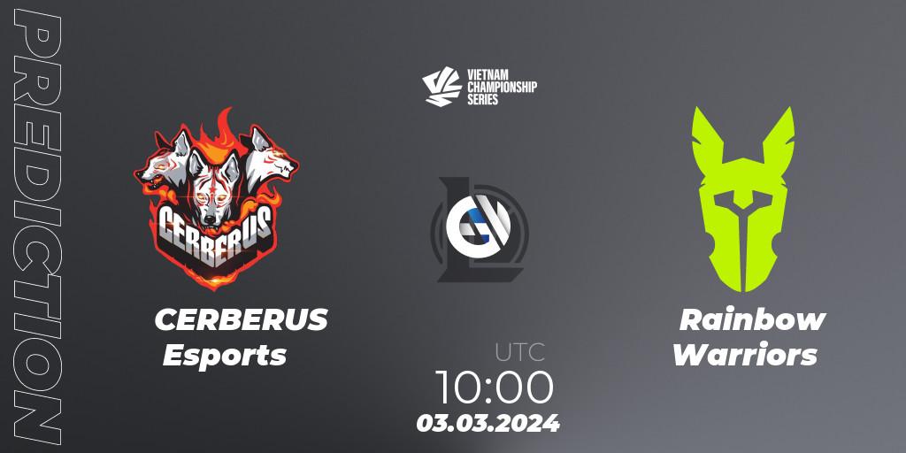 CERBERUS Esports - Rainbow Warriors: Maç tahminleri. 03.03.24, LoL, VCS Dawn 2024 - Group Stage