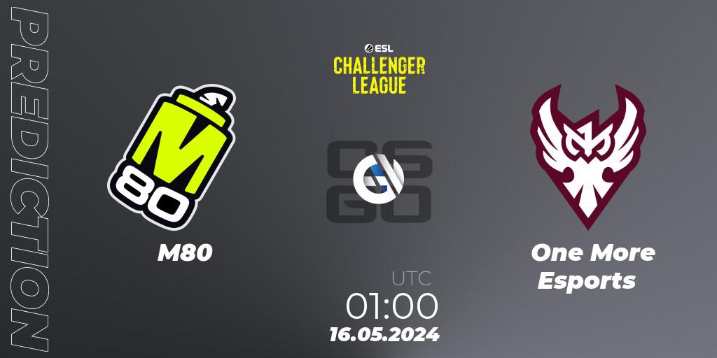 M80 - One More Esports: Maç tahminleri. 16.05.2024 at 01:00, Counter-Strike (CS2), ESL Challenger League Season 47: North America