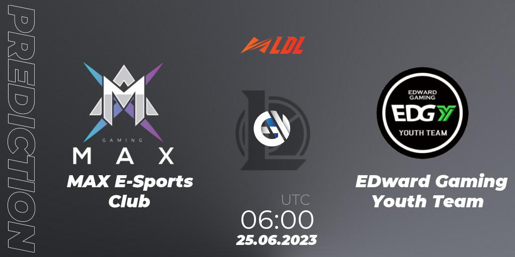 MAX E-Sports Club - EDward Gaming Youth Team: Maç tahminleri. 25.06.2023 at 06:00, LoL, LDL 2023 - Regular Season - Stage 3