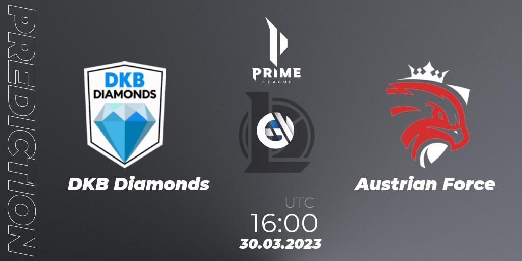 DKB Diamonds - Austrian Force: Maç tahminleri. 30.03.23, LoL, Prime League 2nd Division Spring 2023 - Playoffs