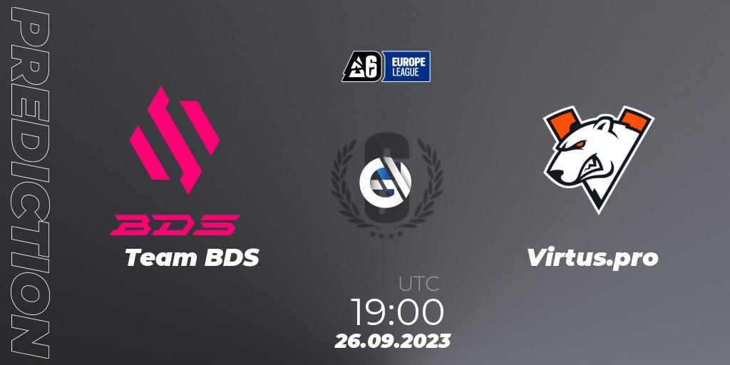 Team BDS - Virtus.pro: Maç tahminleri. 26.09.2023 at 19:00, Rainbow Six, Europe League 2023 - Stage 2