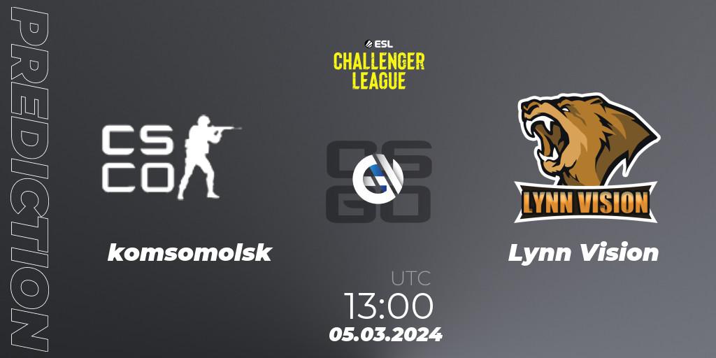 komsomolsk - Lynn Vision: Maç tahminleri. 05.03.2024 at 13:00, Counter-Strike (CS2), ESL Challenger League Season 47: Asia