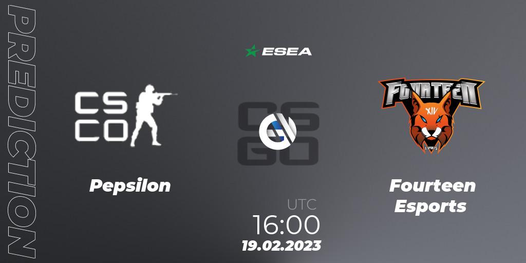 Pepsilon - Fourteen Esports: Maç tahminleri. 01.03.2023 at 19:00, Counter-Strike (CS2), ESEA Season 44: Advanced Division - Europe